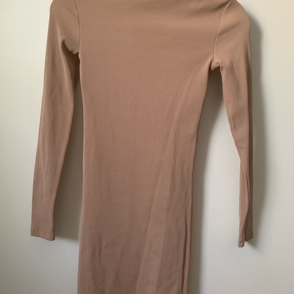 H&M Mock-Neck Ribbed Long-Sleeve Mini Dress - Picture 2 of 4
